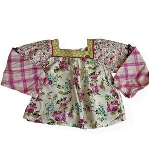 Matilda Jane Art School Mixed Print Peasant Top Cotton Girls 4